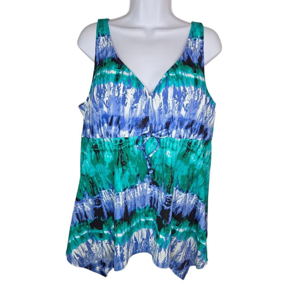 Avenue Tie Dye Tankini Swim Top Size 22 Swimsuit